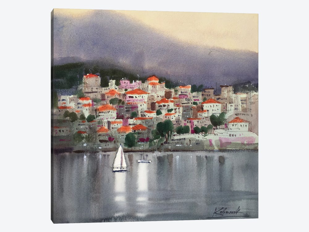 The Plot In Silver Tones. Greece by Andrii Kovalyk 1-piece Canvas Artwork