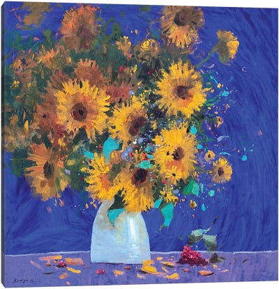 Ukrainian Colours Canvas Art Print - Sunflower Art