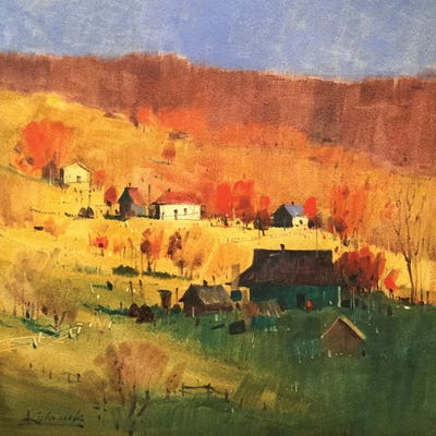 Warm Autumn Evening In Carpathians by Andrii Kovalyk canvas print