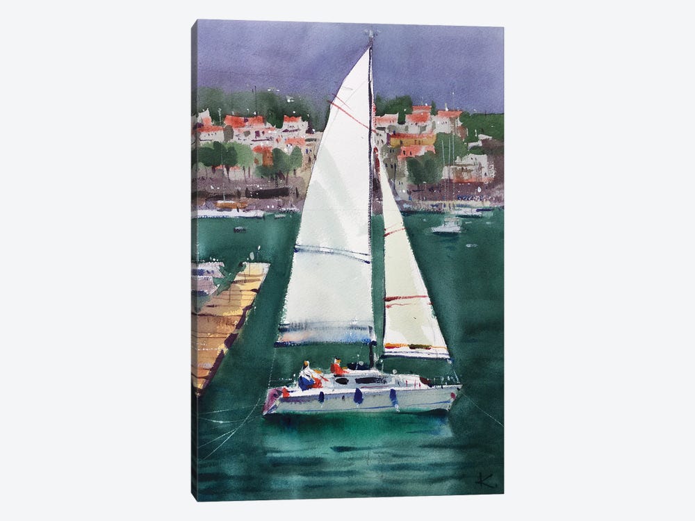 Yachts In Greece by Andrii Kovalyk 1-piece Canvas Art
