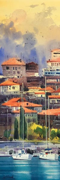 Ocean Sunrises & Sunsets: Warm Evening In Greece by Andrii Kovalyk