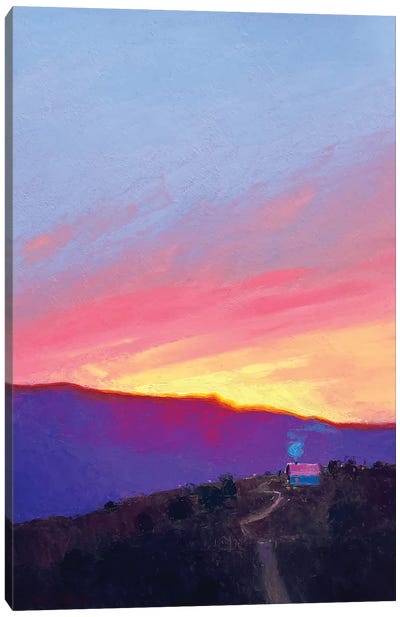 Wonderful Morning In Carpathians Canvas Art Print - Purple Abstract Art