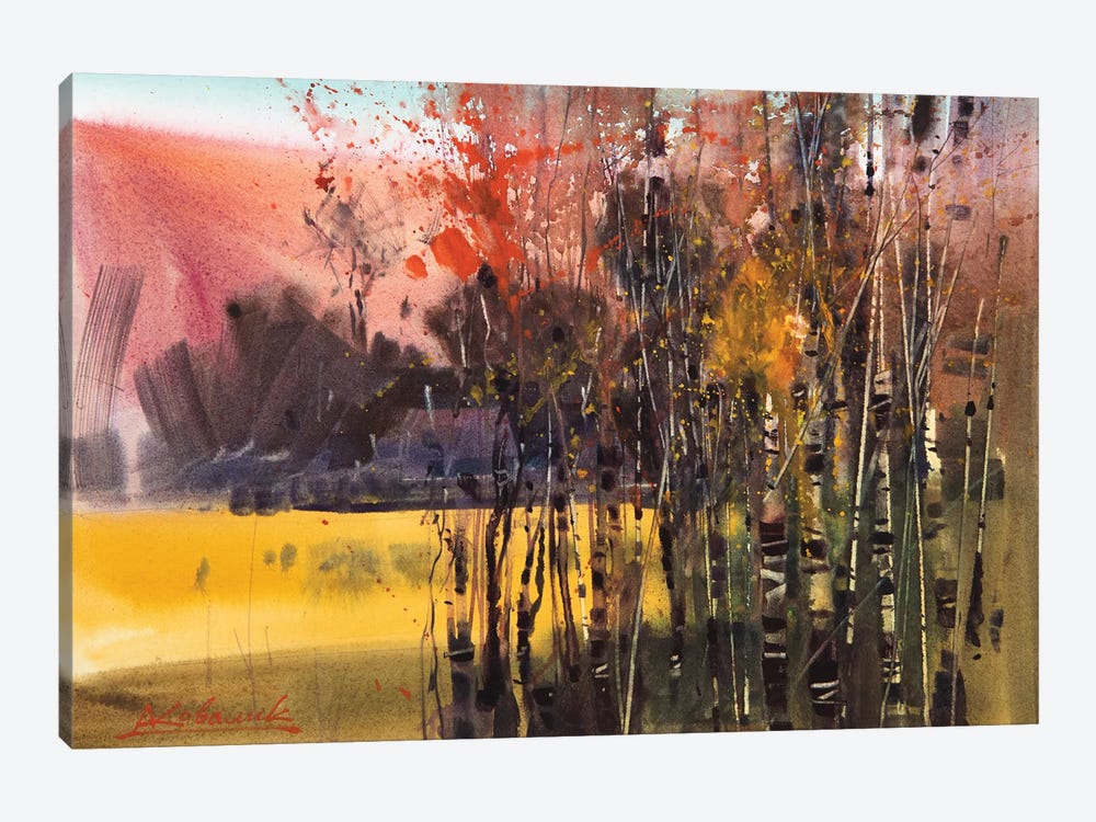 Autumn Abstract Landscape by Andrii Kovalyk 1-piece Canvas Art