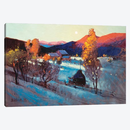 Morning Freshness. The First Snow In The Carpathians Canvas Print #KVK67} by Andrii Kovalyk Art Print