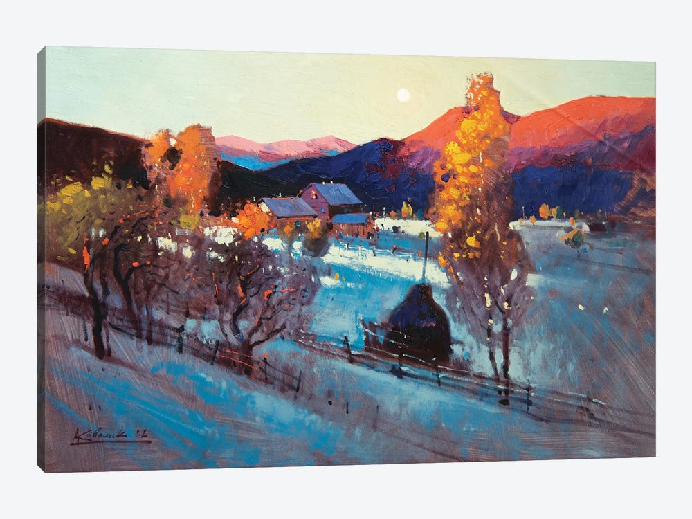 Morning Freshness. The First Snow In The Carpathians by Andrii Kovalyk 1-piece Canvas Artwork
