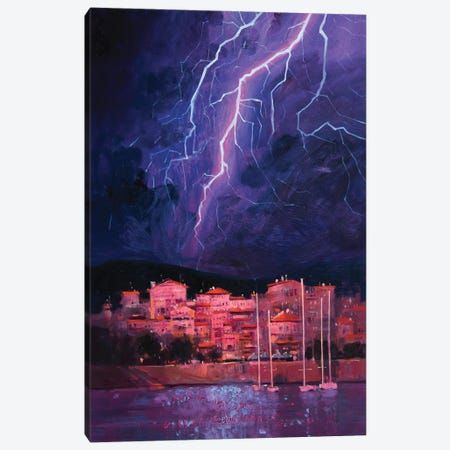 Thunderstorm In Greece Canvas Print #KVK68} by Andrii Kovalyk Canvas Wall Art