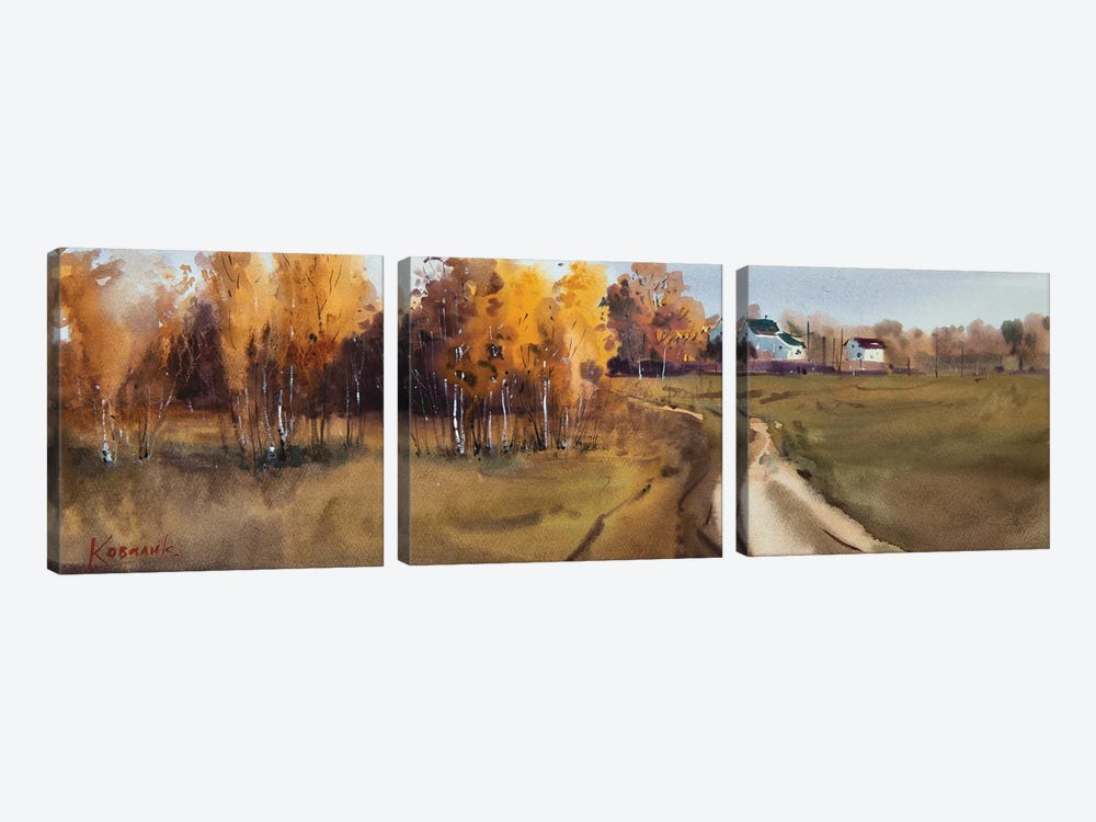 Gold Of Autumn by Andrii Kovalyk 3-piece Canvas Artwork