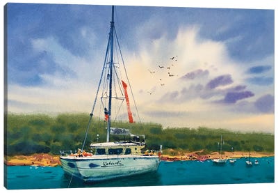 Azure Sea Canvas Art Print - Andrii Kovalyk