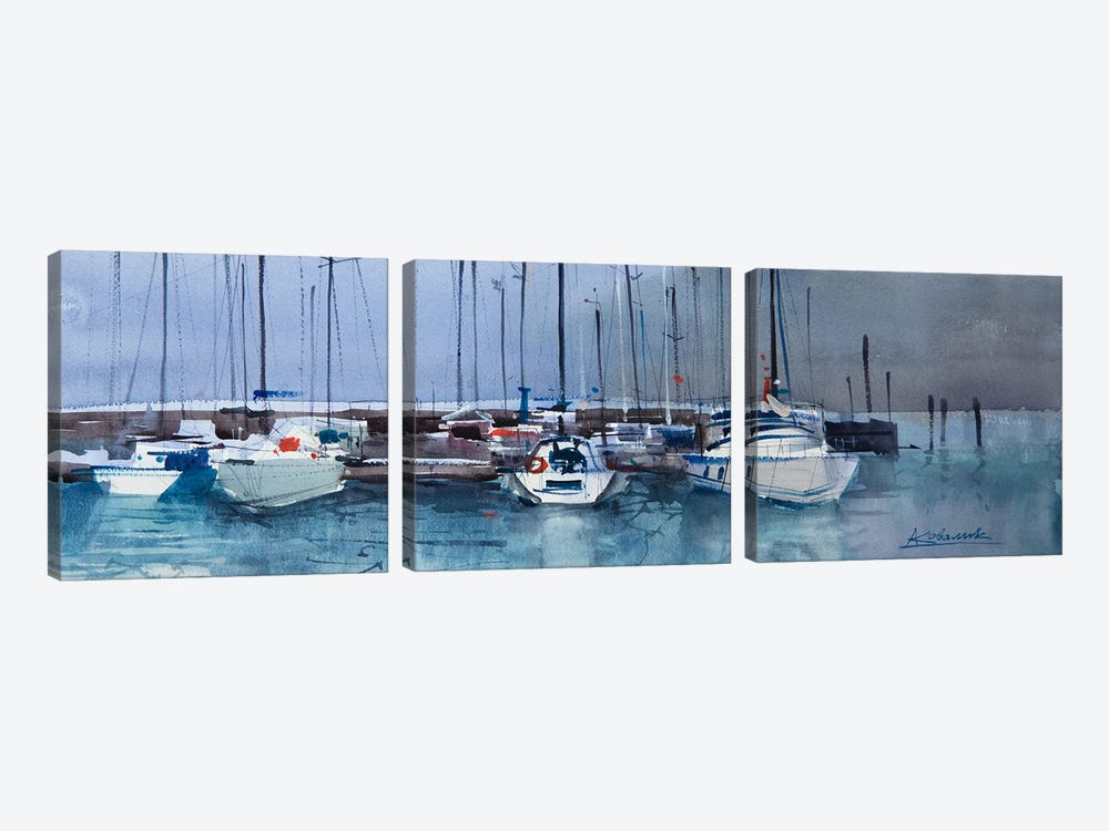Yachts Of The Italian Garda Lake by Andrii Kovalyk 3-piece Canvas Art