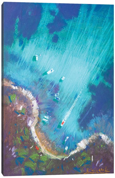 Viev From Above. Beach In Greece Canvas Art Print - Andrii Kovalyk
