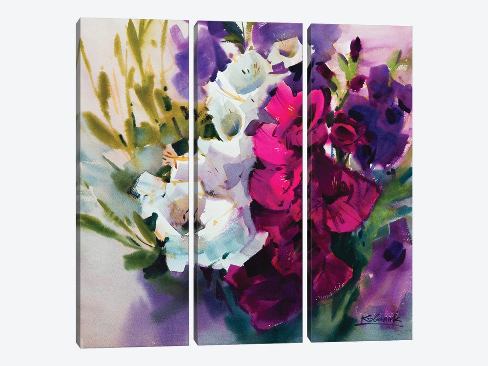 Flowers Of Summer by Andrii Kovalyk 3-piece Canvas Print