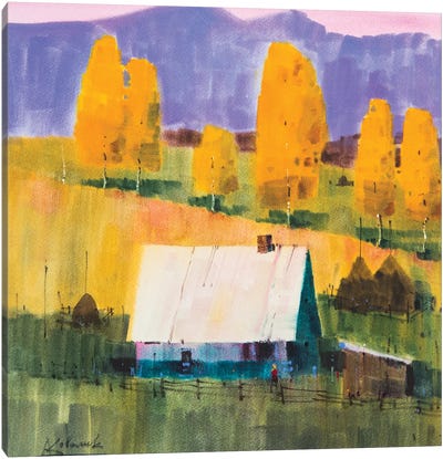 Golden Autumn In Carpathians Canvas Art Print - Mountain Sunrise & Sunset Art