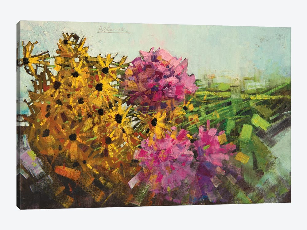 Still Life With Yellow Flowers by Andrii Kovalyk 1-piece Canvas Wall Art