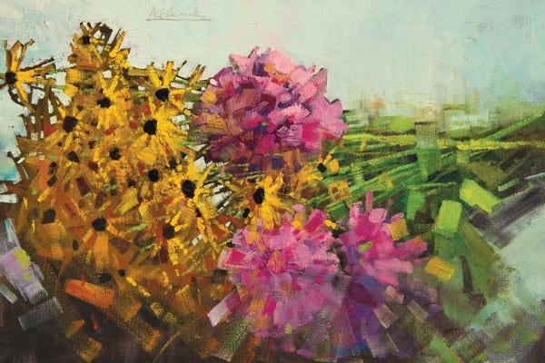 Andrii Kovalyk: Still Life With Yellow Flowers by Andrii Kovalyk