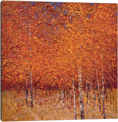 Four Seasons. Autumn Canvas Art Print - Red Art