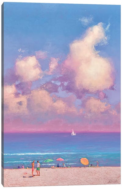 Summer Memories From The Sea Canvas Art Print - Purple Art
