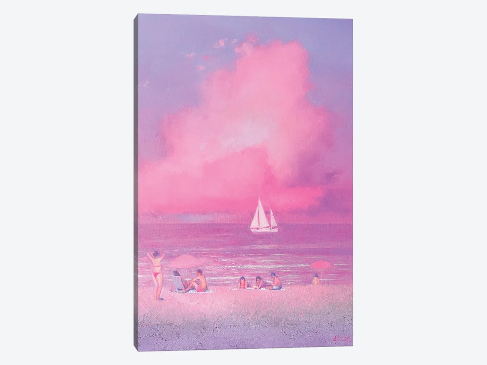 Pink Evening At The Sea by Andrii Kovalyk 1-piece Canvas Artwork
