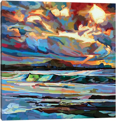 Main Beach, Bundoran, Storm Brendan Canvas Art Print - Ireland Art