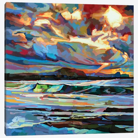Main Beach, Bundoran, Storm Brendan Canvas Print #KVL10} by Kevin Lowery Canvas Art