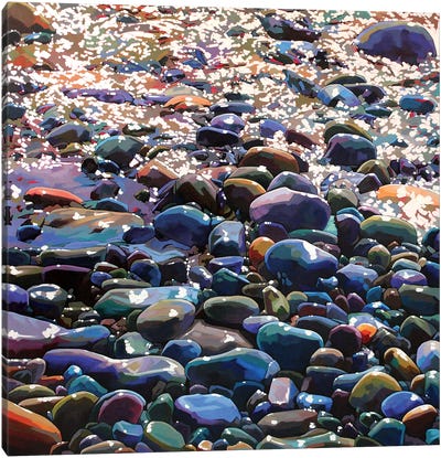 Pebbles X Canvas Art Print - Natural Elements