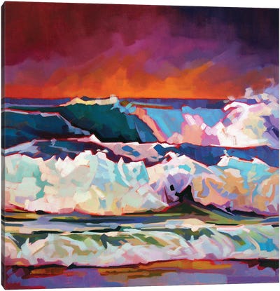 Red Sky At Fanore Canvas Art Print - Pops of Pink