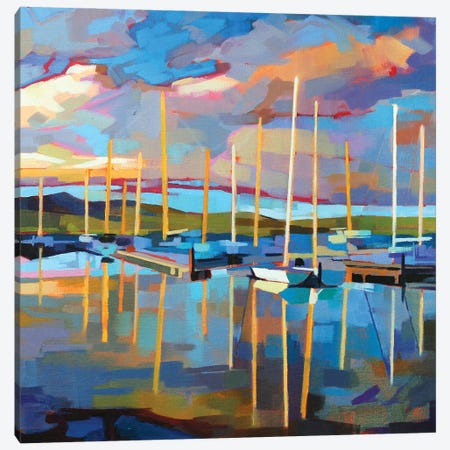 Sailboats At Dingle Canvas Print #KVL30} by Kevin Lowery Canvas Artwork
