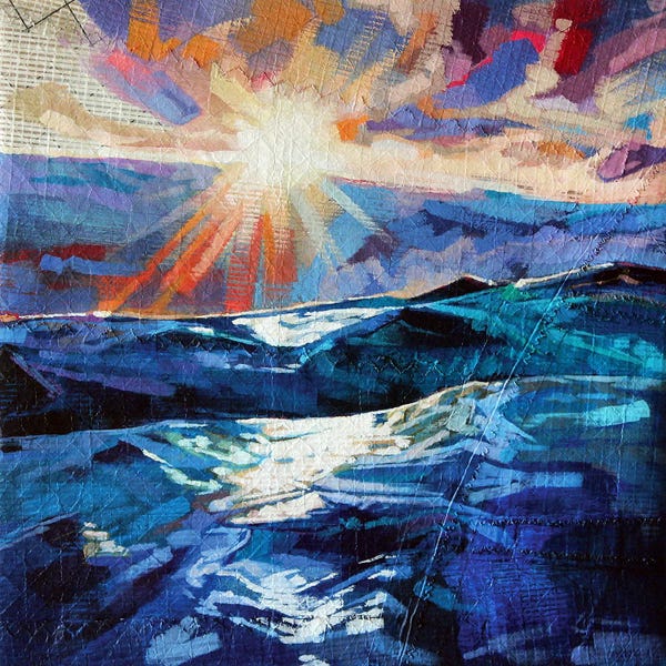 Kevin Lowery: Stormy Seas At Tullan by Kevin Lowery