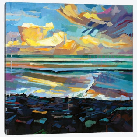 Streedagh Beach, Storm Fionn Canvas Print #KVL33} by Kevin Lowery Canvas Artwork