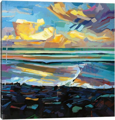 Streedagh Beach, Storm Fionn Canvas Art Print - Kevin Lowery