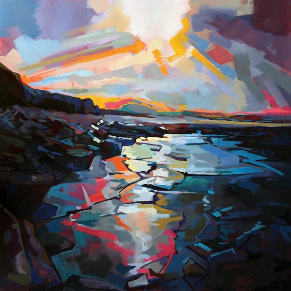 Ireland: Sunlit Rocks At Tullaghan by Kevin Lowery