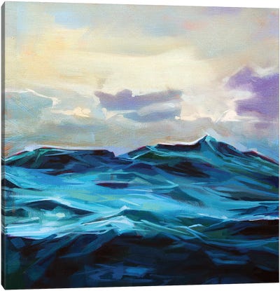 Choppy Waters At Easkey Canvas Art Print - Kevin Lowery