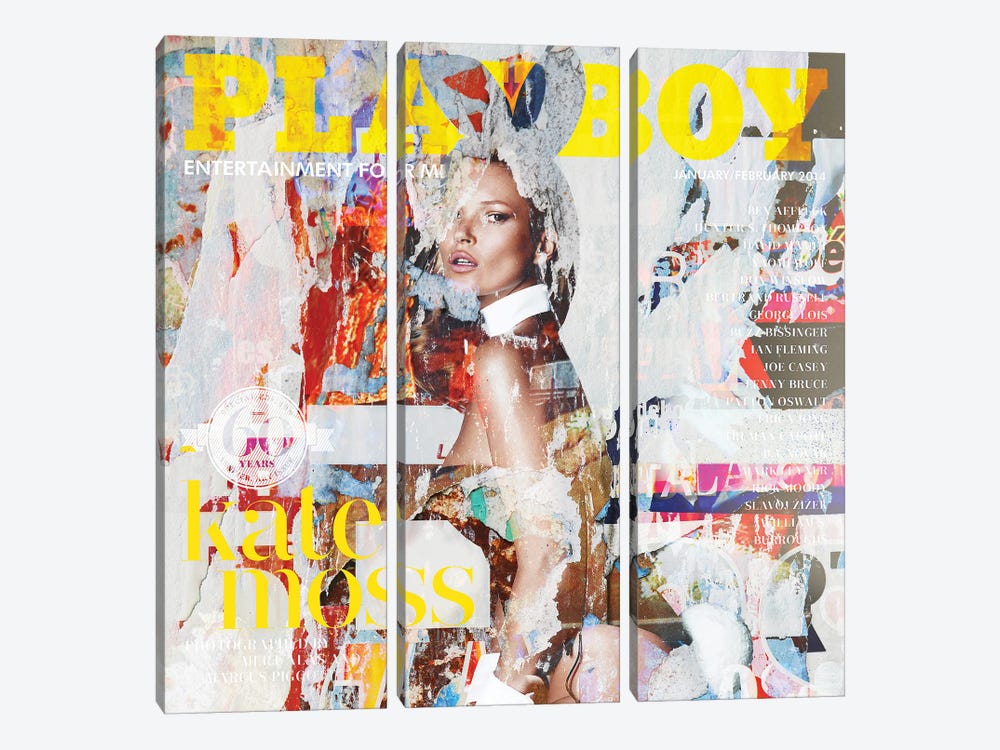 Kate Moss Playboy by Karin Vermeer 3-piece Art Print