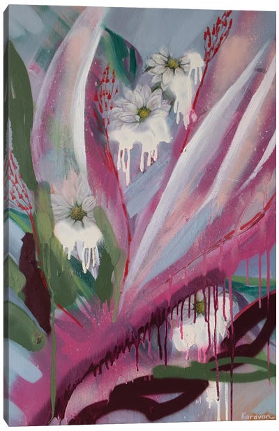 Pink Splash Canvas Art Print - Nataliia Karavan