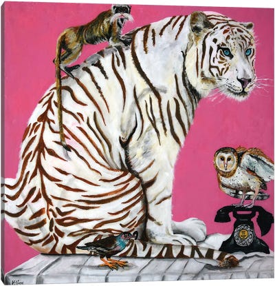 Unlikely Friends Canvas Art Print - Tiger Art