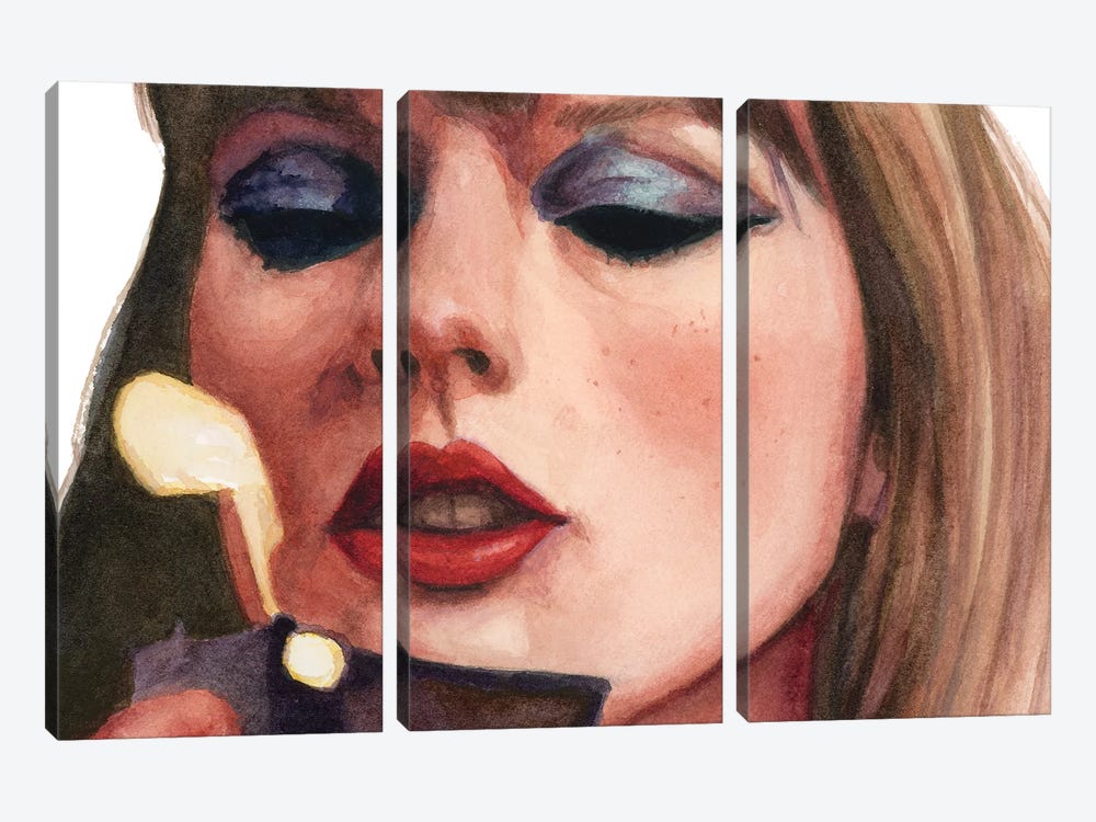 Midnights Taylor Swift by Krystal Ward 3-piece Canvas Print