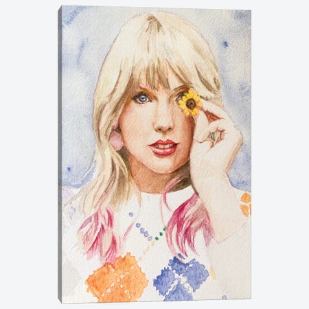 Taylor Swift Bloom Canvas Print #KWA21} by Krystal Ward Canvas Print