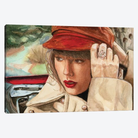 Taylor Swift Red Canvas Print #KWA9} by Krystal Ward Canvas Artwork
