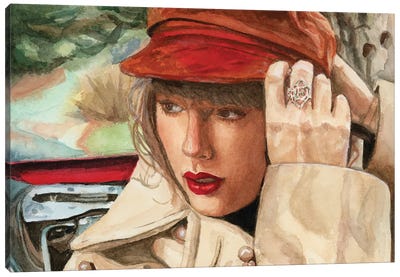 Taylor Swift Red Canvas Art Print - Self-Taught Women Artists