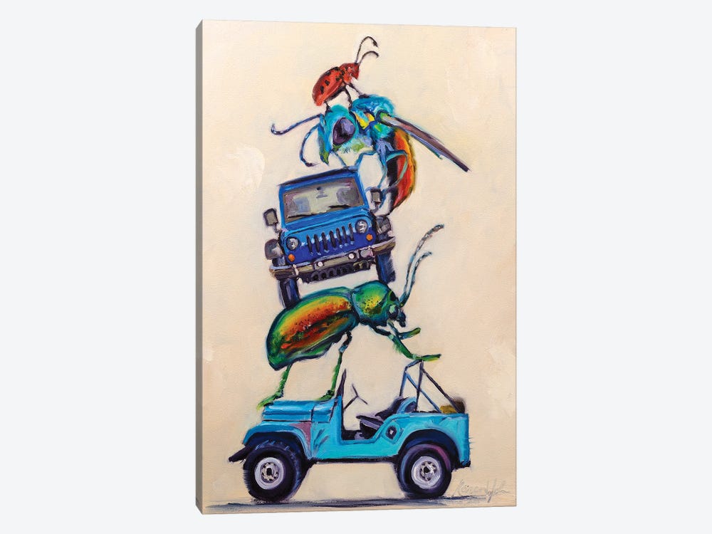 Jeeps & Beetles by Karen Weber 1-piece Canvas Print