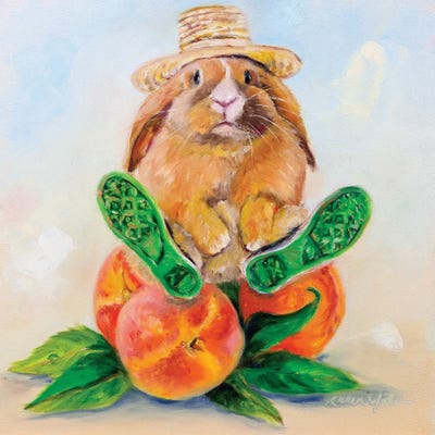 Mr. Easterday's Peaches by Karen Weber framed canvas print