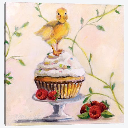 Sweet Raspberry Good Luck Cake Canvas Print #KWB23} by Karen Weber Canvas Artwork