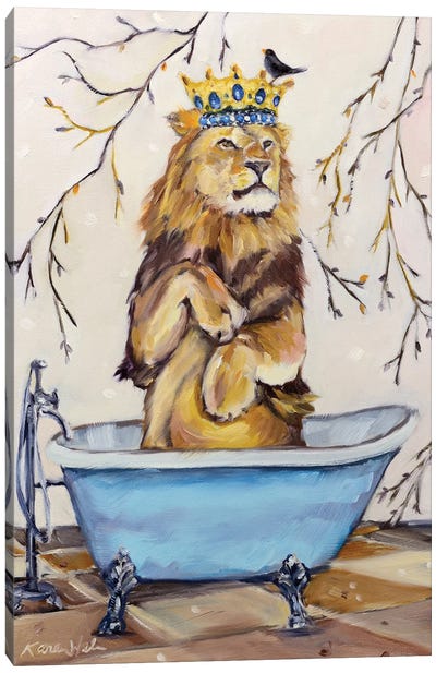 Scrub Like A Lion Canvas Art Print - Karen Weber