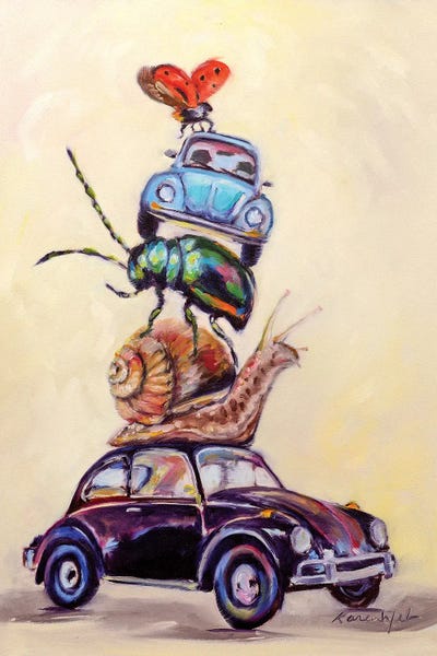 Slug Bugs by Karen Weber framed canvas print