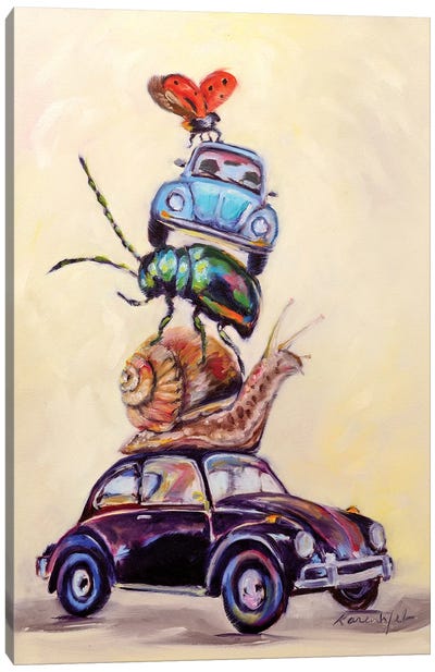 Slug Bugs Canvas Art Print - Volkswagen