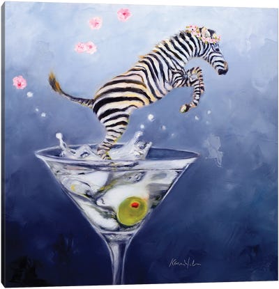 Zebratini Canvas Art Print - Cocktail & Mixed Drink Art