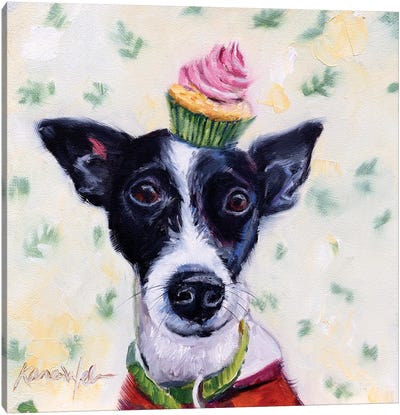Terrier Confection Canvas Art Print - Karen Weber