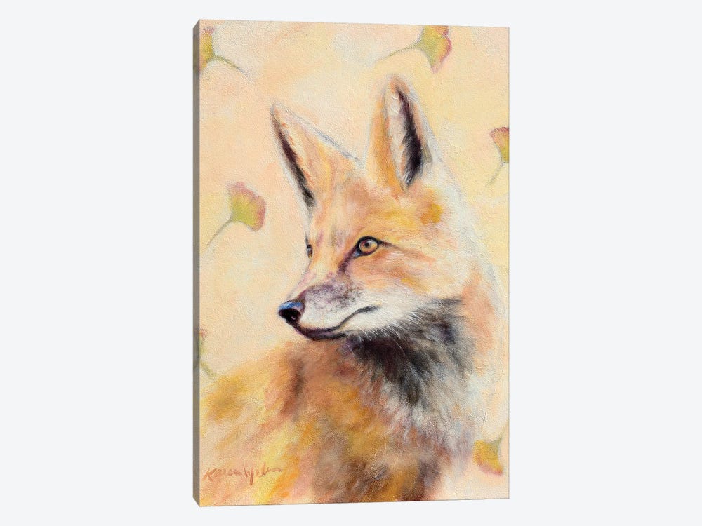 Red Fox Gingko by Karen Weber 1-piece Canvas Print