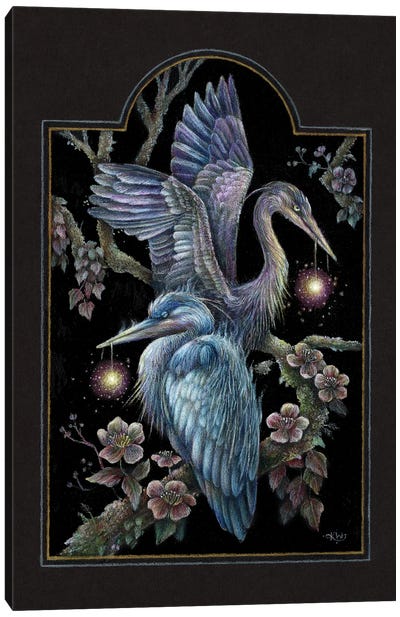 Herons Canvas Art Print - Art Enthusiast