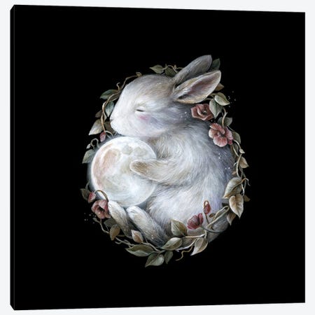 Lunar Rabbit Canvas Print #KWC24} by Kimera Wachna Canvas Art