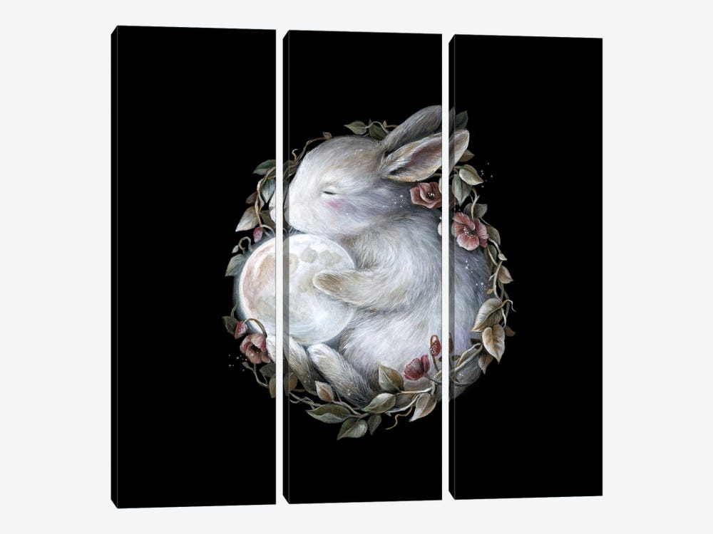 Lunar Rabbit by Kimera Wachna 3-piece Canvas Artwork